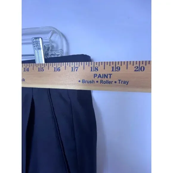 Tessilstrona Men's 35 Navy Blue 100% Wool Pleated Front Cuffed Hem Dress Pants